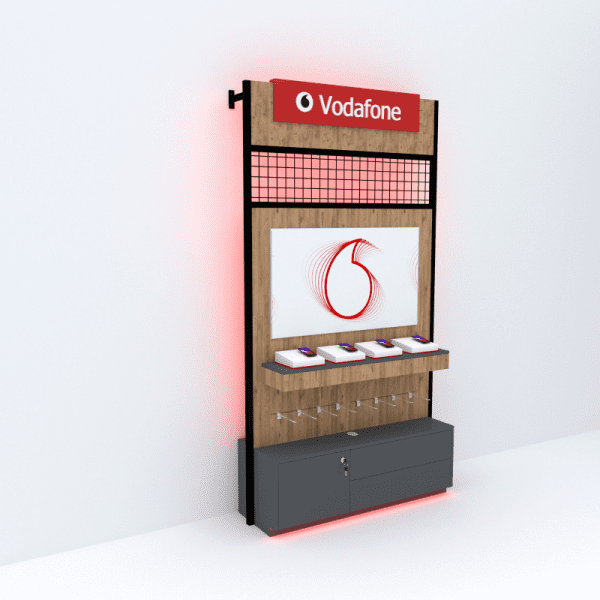 Gold-7 Zubehörwand mit Unterschrank und Lightbox