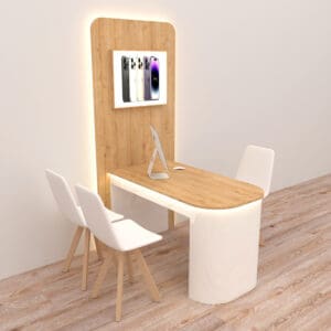 Diamond – Beratungstisch mit Seitenwand – A (Rechts)